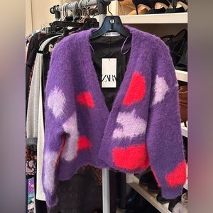 BNWT Zara Brushed Effect Knit Cardigan